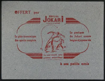 buvard publicitaire Le plus économique  des sports complets  ESKUAL  JOKARI 1994.34.1123  Photo
