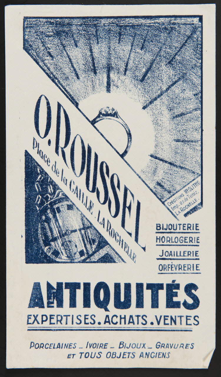 buvard publicitaire O. ROUSSEL  ANTIQUITES  EXPERTISES . ACHATS . VENTES 1994.34.1126 Photo