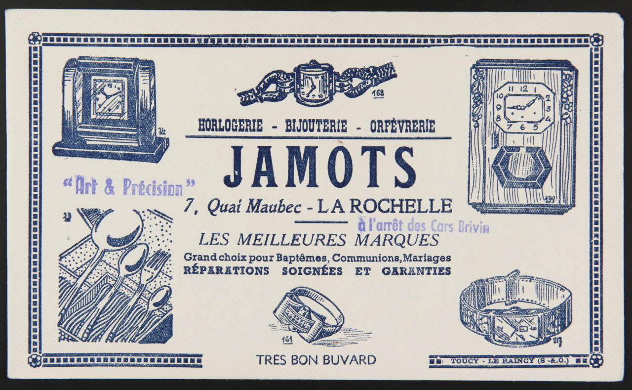 buvard publicitaire HORLOGERIE - BIJOUTERIE - ORFEVRERIE  JAMOTS 1994.34.1128 Photo