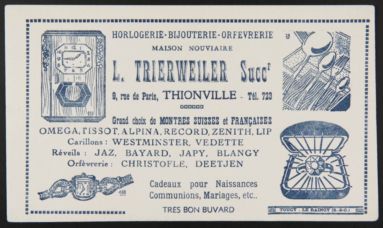 buvard publicitaire HORLOGERIE - BIJOUTERIE - ORFEVRERIE  MAISON NOUVIAIRE 1994.34.1129 Photo