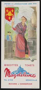 buvard publicitaire BISCOTTES TOASTS  Magdeleine 1994.34.114 Photo