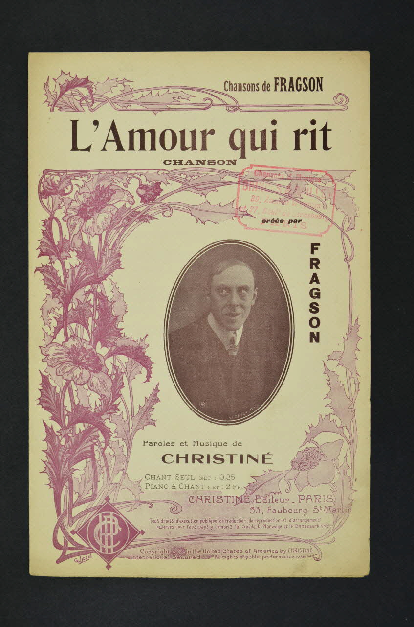 Henri Christiné ; Harry Fragson ; Christiné; chanson petit format Île-de-France, France 1909 1965.172.145 Photo Mucem