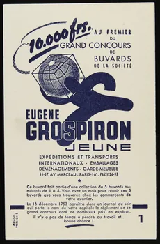 buvard publicitaire EUGENE  GROSPIRON  JEUNE 1994.34.1189 Photo