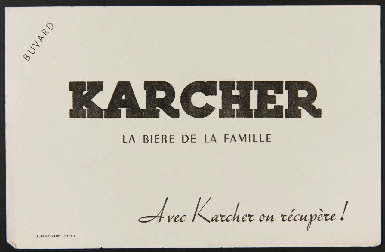 buvard publicitaire KARCHER  LA BIERE DE FAMILLE 1994.34.1205 Photo