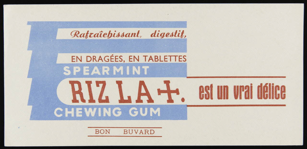 buvard publicitaire RIZ LA +. est un vrai délice  CHEWING GUM 1994.34.1237 Photo
