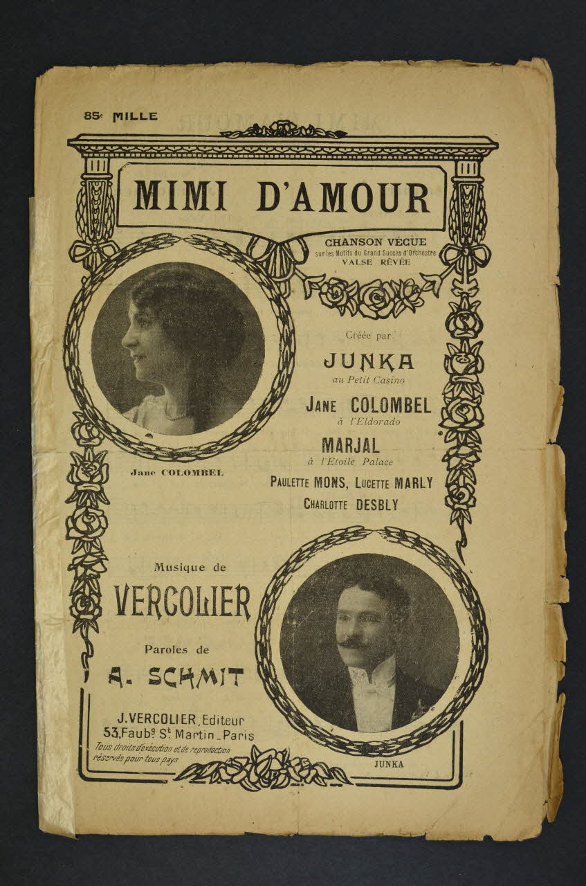H. Schmitt ; J. Vercolier ; Léonce Junka chanson petit format Île-de-France, France 1911 1966.187.12 Photo Mucem