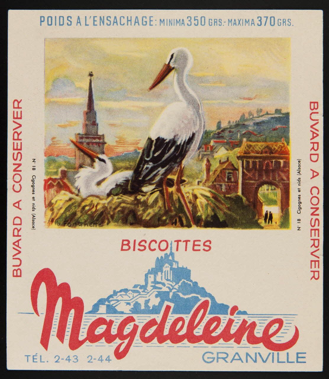 buvard publicitaire BISCOTTES  Magdeleine 1994.34.127 Photo