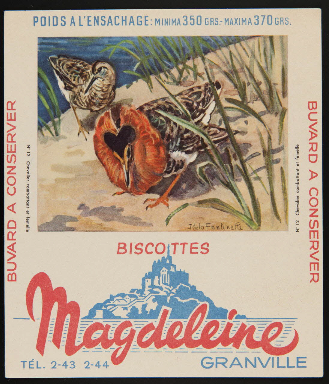 buvard publicitaire BISCOTTES  Magdeleine 1994.34.128 Photo
