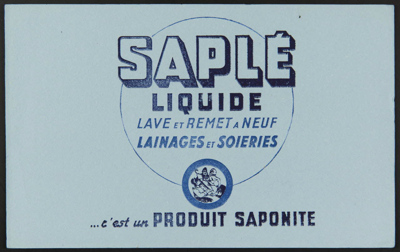 buvard publicitaire SAPLE  LIQUIDE  LAVE ET REMET A NEUF  LAINAGES ET SOIERIES 1994.34.1307 Photo