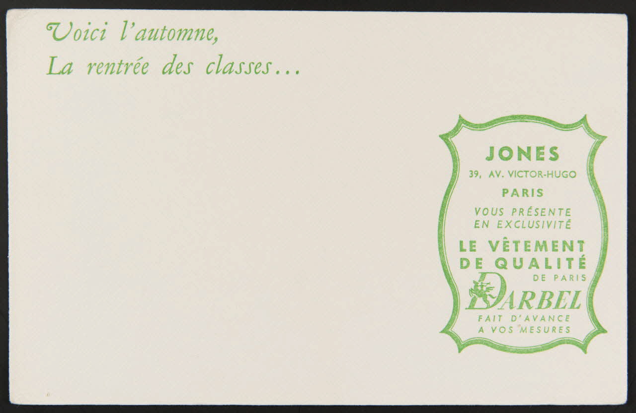 buvard publicitaire Voici l'automne,  La rentrée des classes... 1994.34.1329 Photo