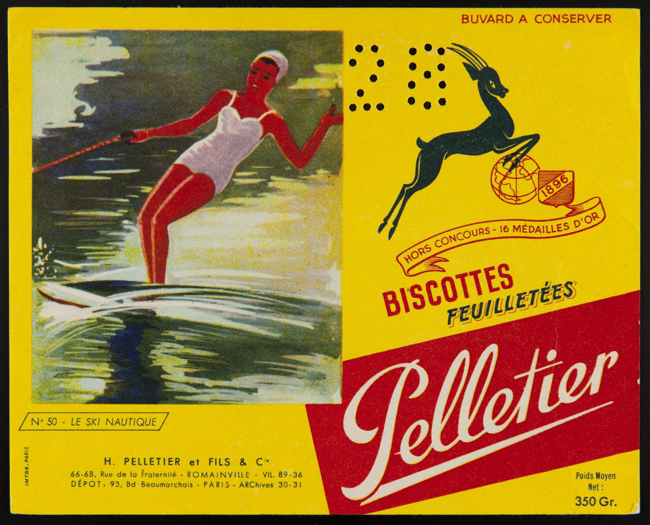 buvard publicitaire BISCOTTES  FEUILLETEES  Pelletier 1994.34.133 Photo