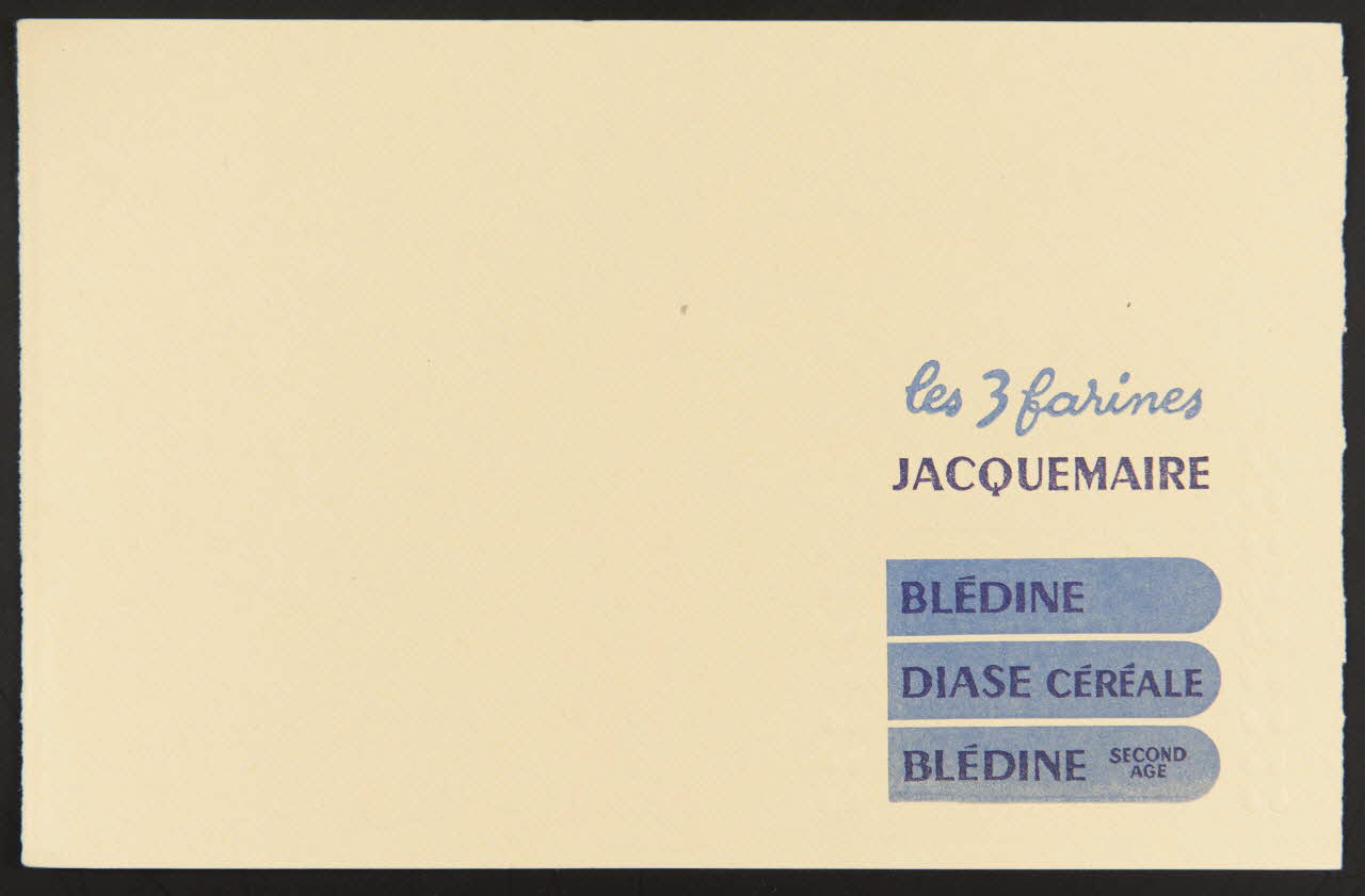 buvard publicitaire les 3 farines  JACQUEMAIRE 1994.34.1377 Photo