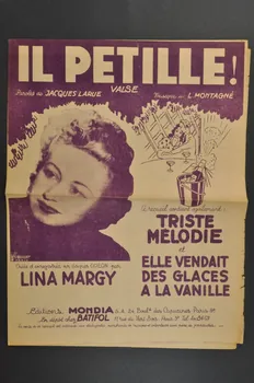 Jean Solar ; Léon Montagné ; Jacques Larue ; Christian Jollet ; Sergelys ; Lina Margy ; Mondia S.A.; chanson petit format Paris 9ème 1948 1966.187.17  Photo Mucem