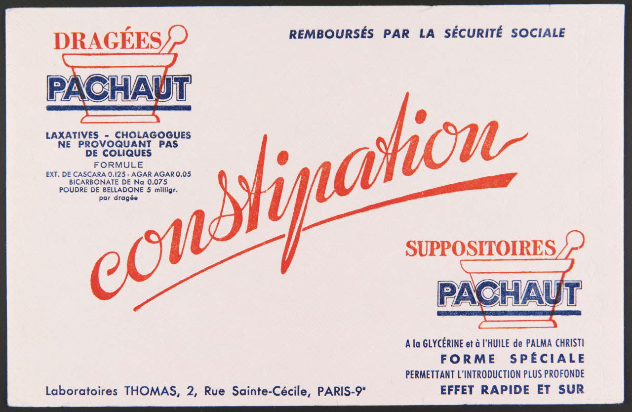 buvard publicitaire PACHAUT  constipation 1994.34.1442 Photo