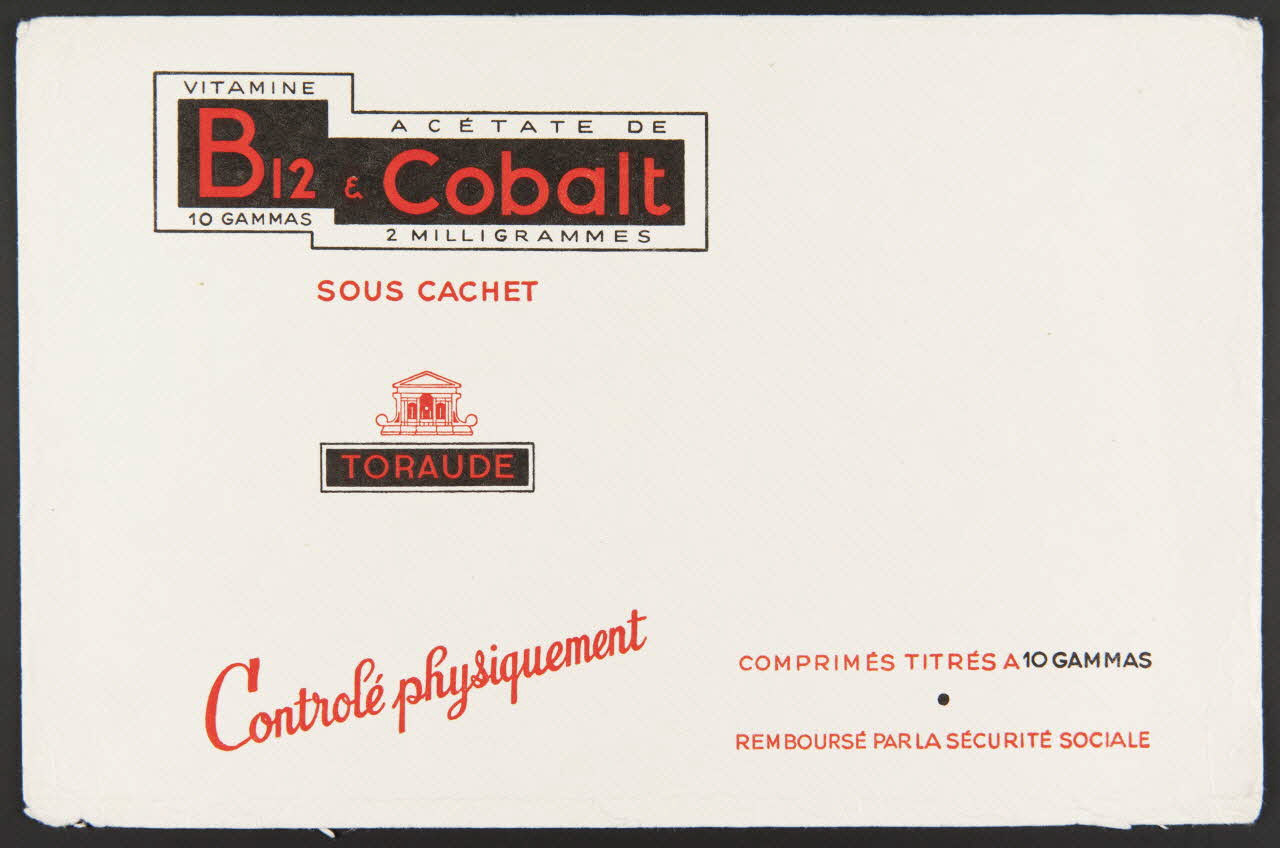buvard publicitaire VITAMINE  B12  &  ACETATE DE  Cobalt 1994.34.1446 Photo