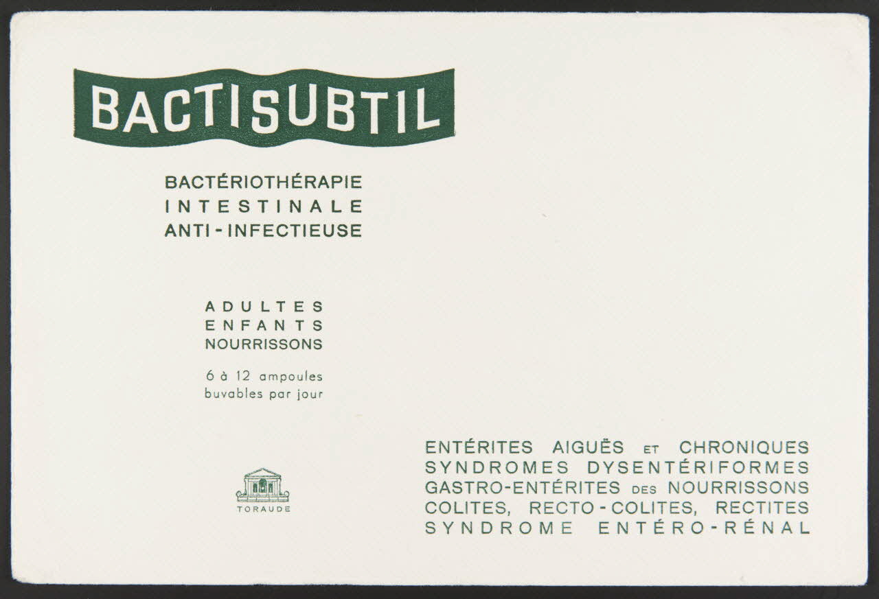 buvard publicitaire BACTISUBTIL  BACTERIOTHERAPIE  INTESTINALE  ANTI-INFECTIEUSE 1994.34.1452 Photo
