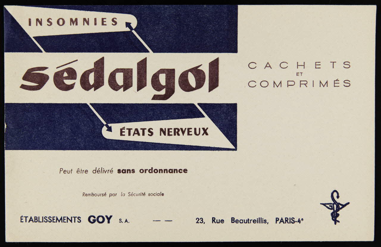 buvard publicitaire INSOMNIES  Sédalgol  ETATS NERVEUX 1994.34.1466 Photo