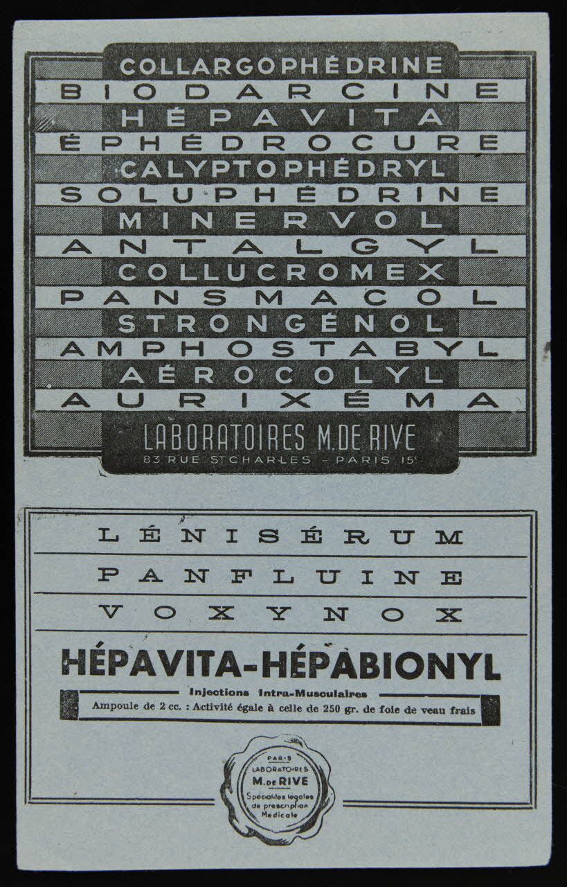 buvard publicitaire HEPAVITA-HEPABIONYL 1994.34.1470 Photo