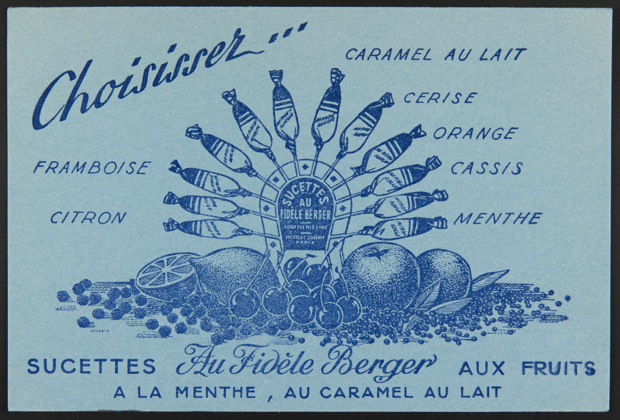 buvard publicitaire Choisissez...  SUCETTES Au Fidèle Berger 1994.34.157 Photo