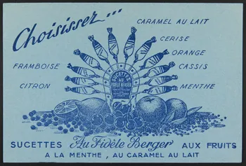 buvard publicitaire Choisissez...  SUCETTES Au Fidèle Berger 1994.34.157 Photo