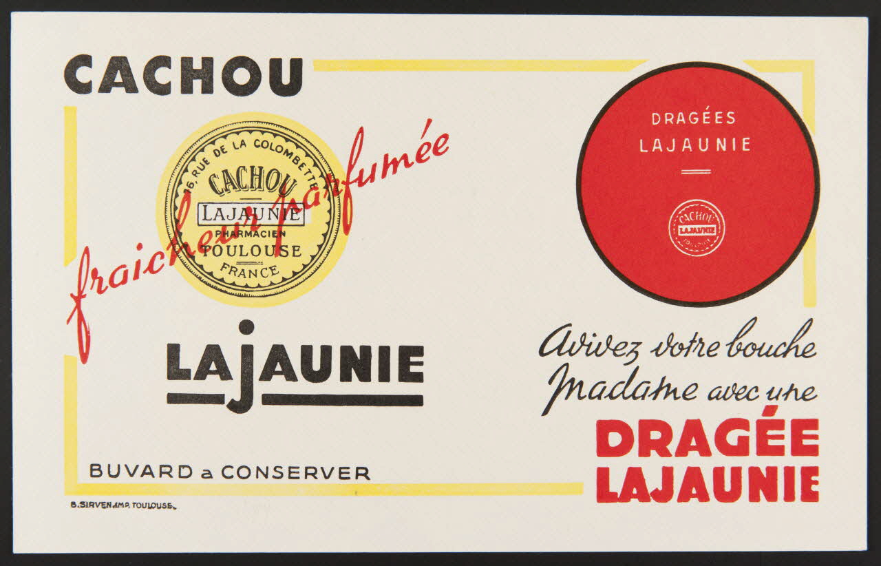 buvard publicitaire Avivez votre bouche  Madame avec une  DRAGEE  LAJAUNIE 1994.34.159  Photo
