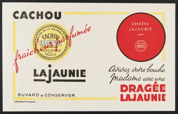 buvard publicitaire Avivez votre bouche  Madame avec une  DRAGEE  LAJAUNIE 1994.34.159 Photo