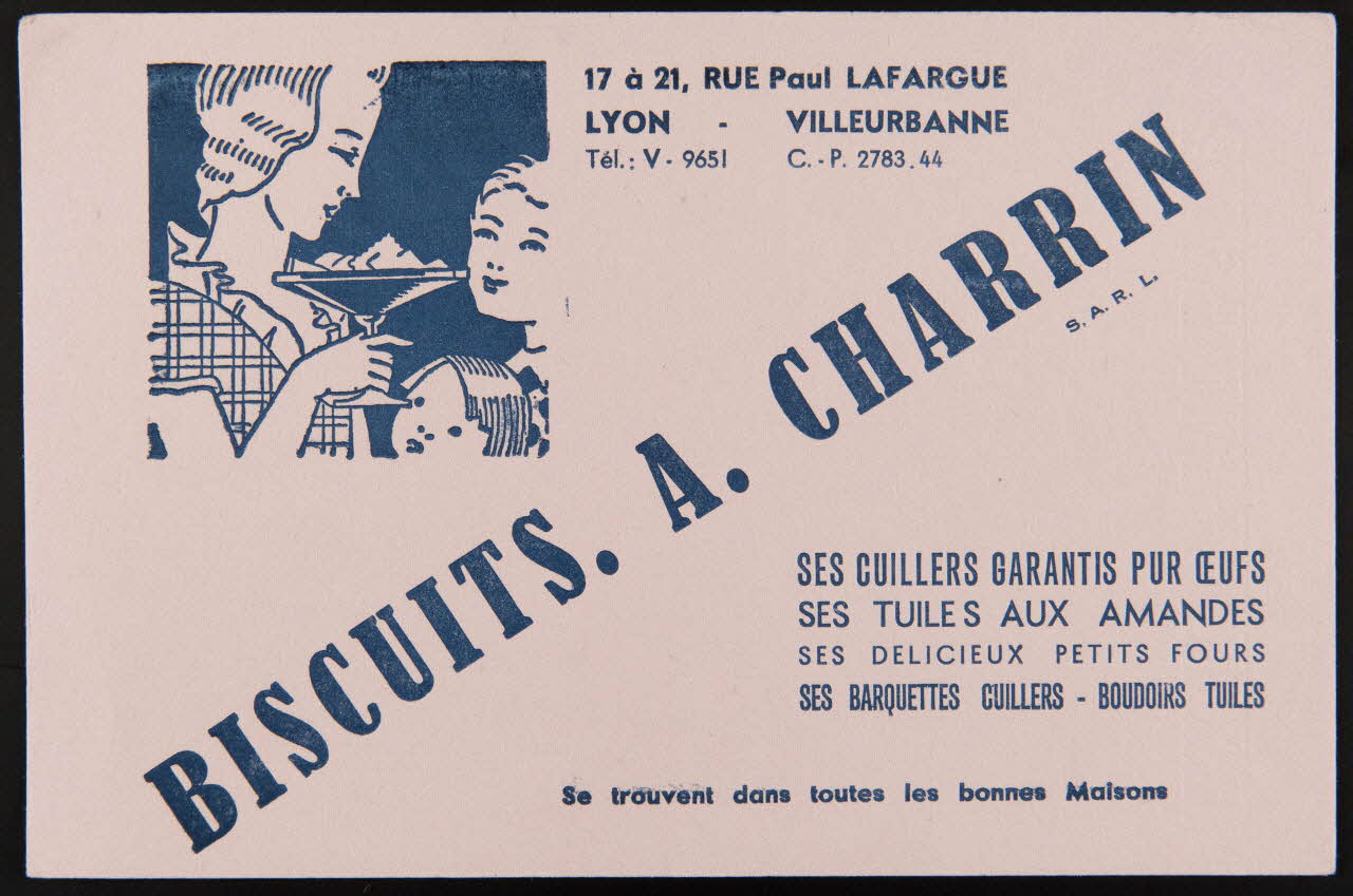 buvard publicitaire BISCUITS. A. CHARRIN 1994.34.171 Photo