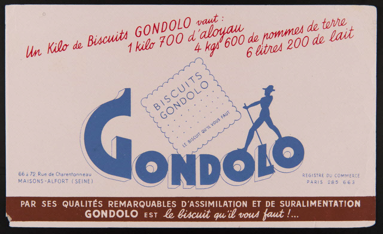 buvard publicitaire BiSCUITS  GONDOLO  LE BISCUIT QU'IL VOUS FAUT 1994.34.173 Photo