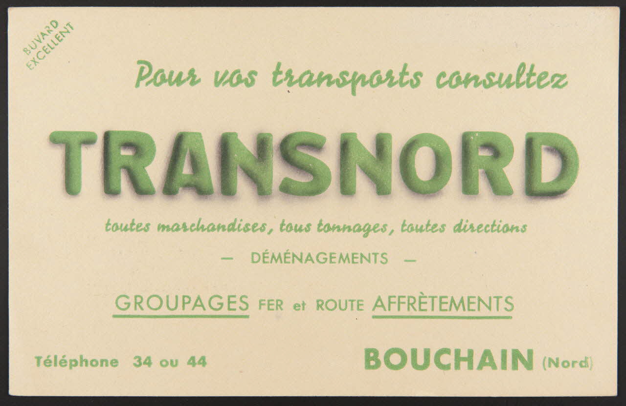 buvard publicitaire Pour vos transports consultez  TRANSNORD  toutes marchandises, tous tonnages, toutes directions 1994.34.1730 Photo