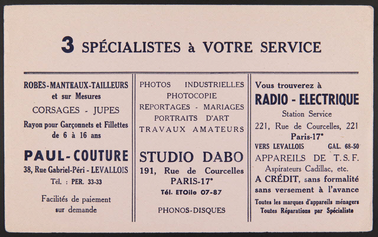buvard publicitaire 3 SPECIALISTES à VOTRE SERVICE 1994.34.1740 Photo