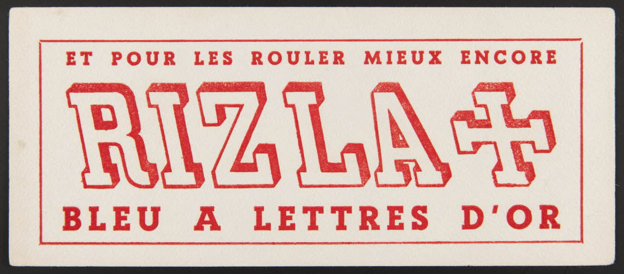 buvard publicitaire ET POUR LES ROULER MIEUX ENCORE  RIZLA +  BLEU A LETTRES D'OR 1994.34.1746 Photo