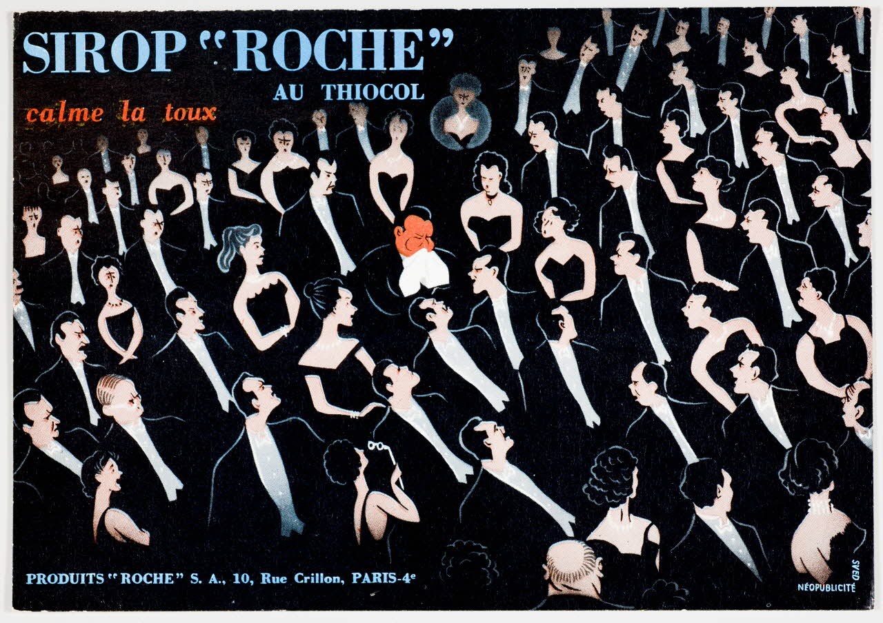 estampe SIROP "ROCHE"  AU THIOCOL  calme la toux 1994.34.1752 Photo