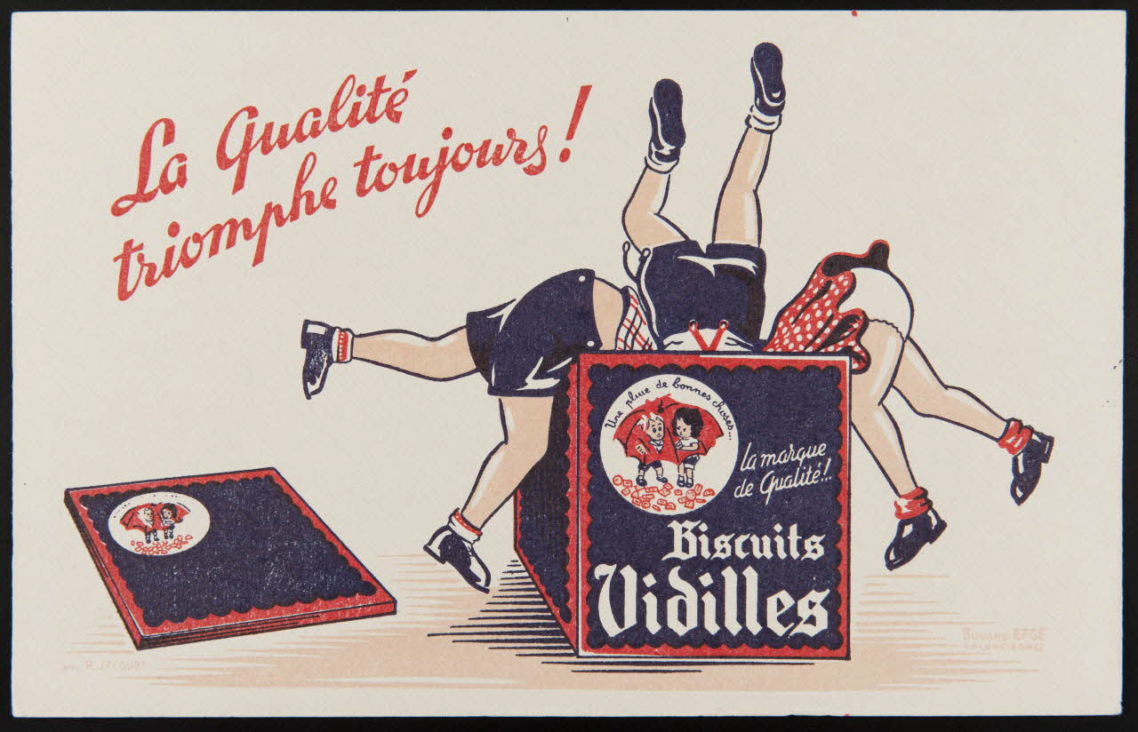 buvard publicitaire La Qualité  triomphe toujours !  Biscuits  Vidilles 1994.34.177 Photo