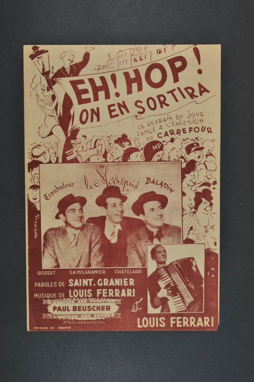 Charles Saint-Granier ; Louis Ferrari ; Paul Beuscher chanson petit format Île-de-France, France 1946 1966.187.30 Photo Mucem