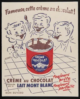 buvard publicitaire CREME AU CHOCOLAT  LAIT MONT BLANC 1994.34.186 Photo