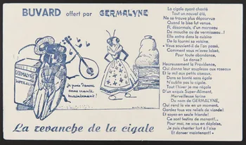 buvard publicitaire BUVARD offert par GERMALYNE 1994.34.204 Photo