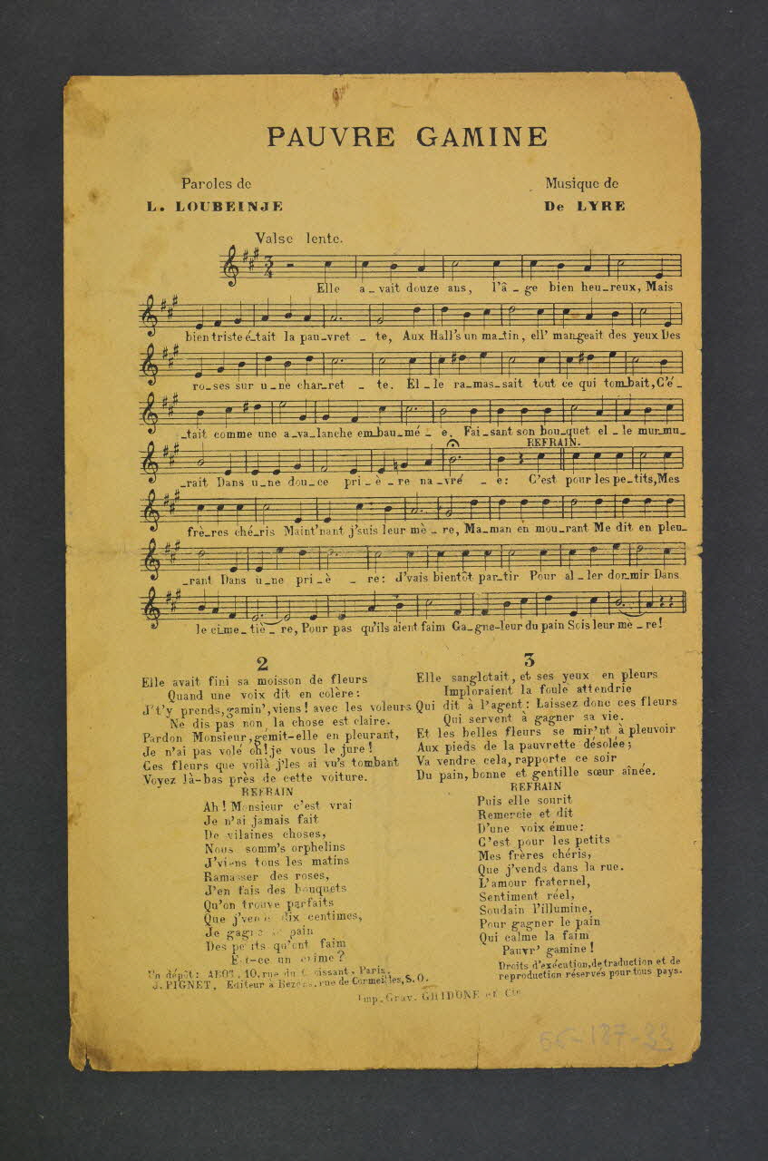 chanson petit format 1966.187.33 Photo Mucem