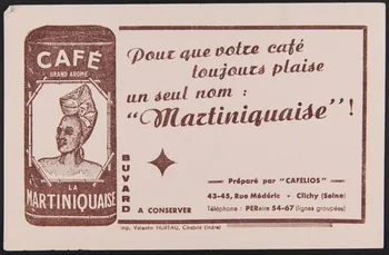 buvard publicitaire CAFE  GRAND AROME  LA  MARTINIQUAISE 1994.34.246  Photo