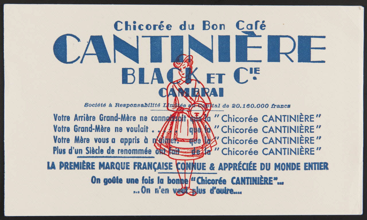 buvard publicitaire Chicorée du Bon Café  CANTINIERE 1994.34.274 Photo