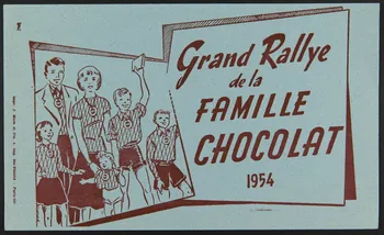 J. Marx et Cie buvard publicitaire Grand Rallye  de la  FAMILLE  CHOCOLAT  1954 Paris 1954 1994.34.286 Photo