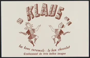 buvard publicitaire KLAUS  les bons caramels. le bon chocolat 1994.34.290 Photo