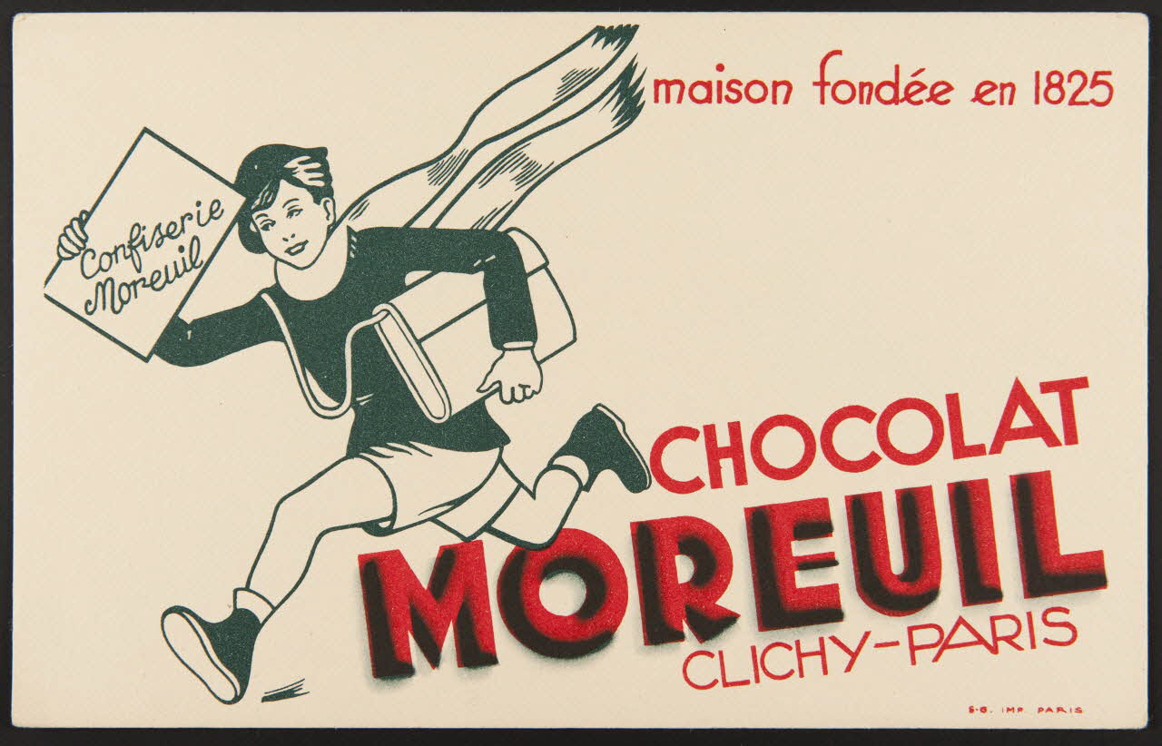 buvard publicitaire CHOCOLAT  MOREUIL  CLICHY- PARIS 1994.34.309 Photo