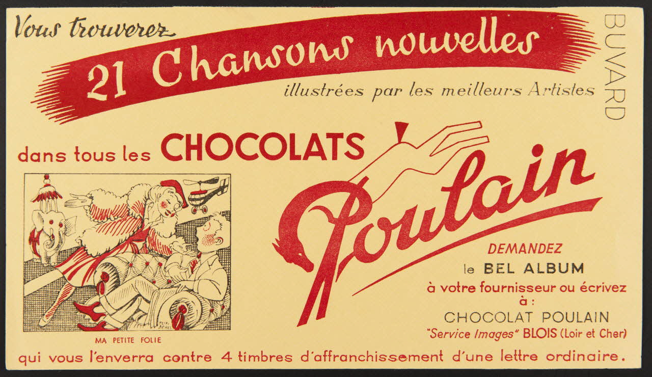 buvard publicitaire CHOCOLATS  Poulain 1994.34.312 Photo