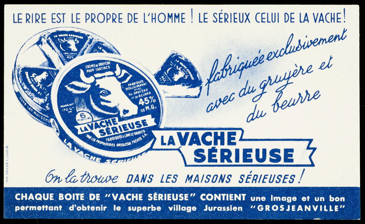 buvard publicitaire LA VACHE  SERIEUSE 1994.34.343 Photo