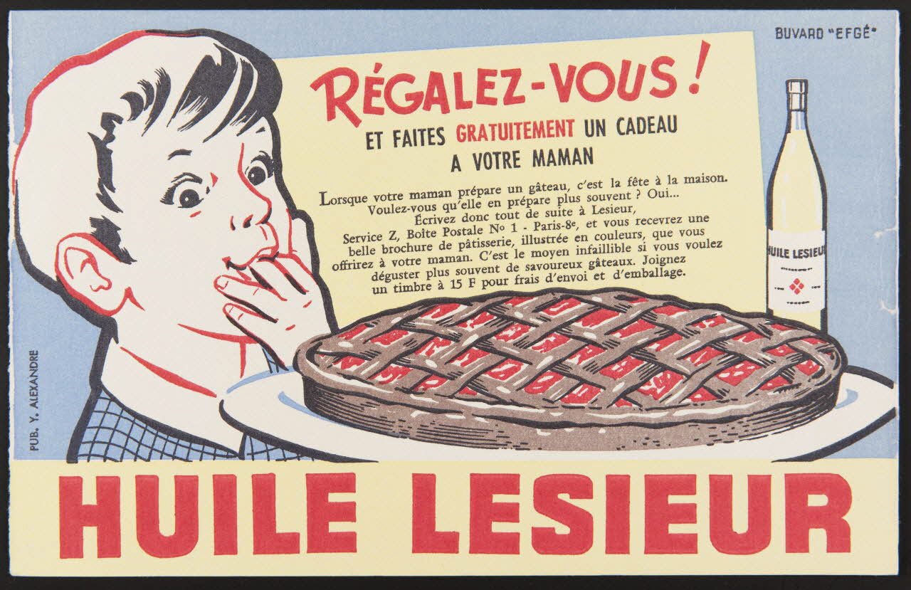 buvard publicitaire HUILE LESIEUR 1994.34.355 Photo