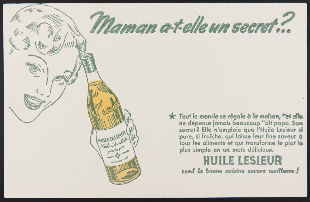 buvard publicitaire Maman a-t-elle un secret?..  HUILE LESIEUR 1994.34.356 Photo