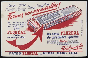 buvard publicitaire PATES FLOREAL... REGAL SANS EGAL 1994.34.379 Photo