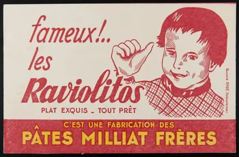 buvard publicitaire fameux !..  les   Raviolitos 1994.34.382 Photo