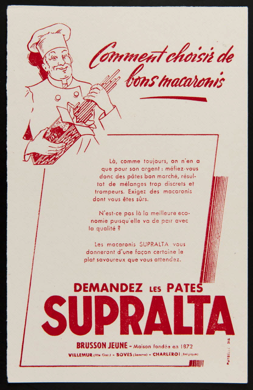 buvard publicitaire DEMANDEZ LES PATES  SUPRALTA 1994.34.387 Photo