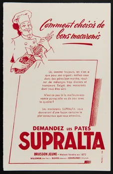 buvard publicitaire DEMANDEZ LES PATES  SUPRALTA 1994.34.387 Photo